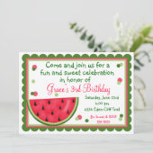 Invitations d'anniversaire d'été de la pastèque (Debout devant)