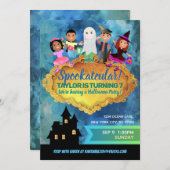 Invitations d'anniversaire d'Halloween (Devant / Derrière)