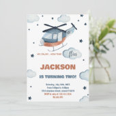 Invitations d'anniversaire d'hélicoptère (Debout devant)