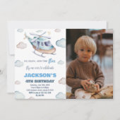 Invitations d'anniversaire d'hélicoptère avec phot (Devant)