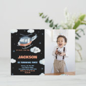 Invitations d'anniversaire d'hélicoptère Black BK  (Debout devant)