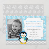 Invitations d'anniversaire d'ONEderland d'hiver de (Devant / Derrière)