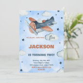 Invitations d'anniversaire du 2e avion bleu (Debout devant)