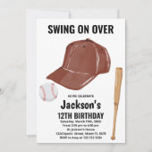 Invitations d'anniversaire du baseball Brown (Devant)