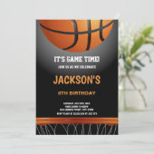 Invitations d'anniversaire du basket-ball orange n (Debout devant)