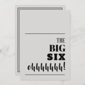 Invitations d'anniversaire du BIG 60 (Devant / Derrière)