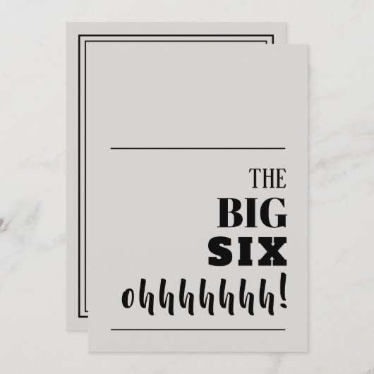 Invitations d'anniversaire du BIG 60 (Devant / Derrière)