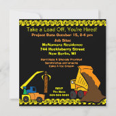 Invitations d'anniversaire du Bulldozer de la cons (Dos)