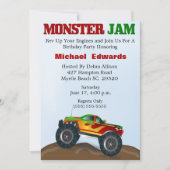 Invitations d'anniversaire du camion Monster (Devant)