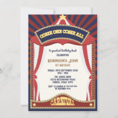 Invitations d'anniversaire du Carnaval bleu et rou (Devant)