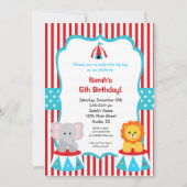 Invitations d'anniversaire du Carnaval du Cirque (Devant)