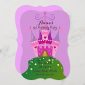 Invitations d'anniversaire du château (Devant / Derrière)