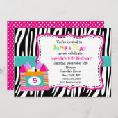 Invitations d'anniversaire du château de Bounce Ho (Devant / Derrière)