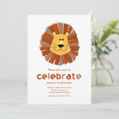 Invitations d'anniversaire du lion (Debout devant)