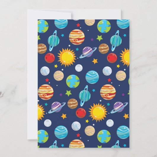 Invitations d'anniversaire du navire-fusée spatial (Dos)