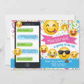 Invitations d'anniversaire du parti Emoji Confetti (Devant)