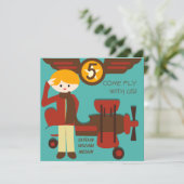 Invitations d'anniversaire du pilote de Blond Boy (Debout devant)