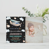 Invitations d'anniversaire du premier avion Black  (Debout devant)