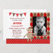 Invitations d'anniversaire du singe de la réserve (Devant / Derrière)