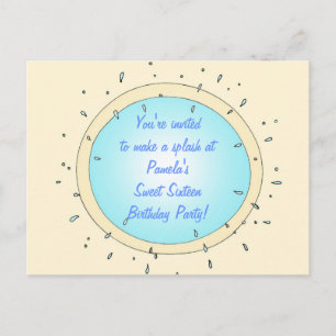 Invitations d'anniversaire du sweet sixteen Pool