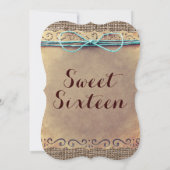 Invitations d'anniversaire du Sweet sixteen Vintag (Dos)
