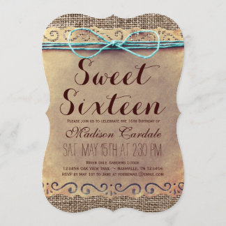 Invitations d'anniversaire du Sweet sixteen Vintag