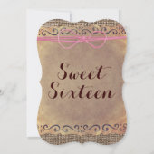 Invitations d'anniversaire du Sweet sixteen Vintag (Dos)