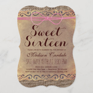 Invitations d'anniversaire du Sweet sixteen Vintag