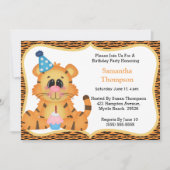 Invitations d'anniversaire du tigre (Devant)