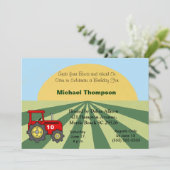 Invitations d'anniversaire du tracteur (Debout devant)