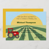 Invitations d'anniversaire du tracteur (Devant / Derrière)