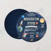 Invitations d'anniversaire d'un astronaute personn (Devant / Derrière)