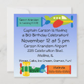 Invitations d'anniversaire d'un avion sur mesure (Dos)