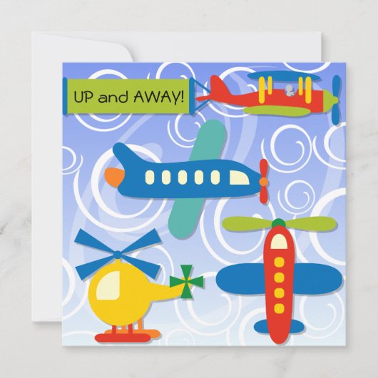 Invitations d'anniversaire d'un avion sur mesure (Devant)