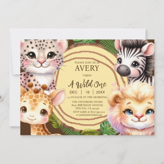 Invitations d'anniversaire d'un garçon sauvage (Devant)