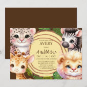 Invitations d'anniversaire d'un garçon sauvage (Devant / Derrière)