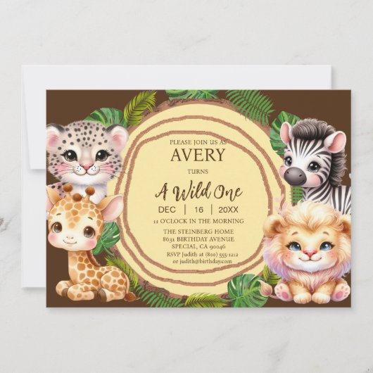 Invitations d'anniversaire d'un garçon sauvage (Devant)