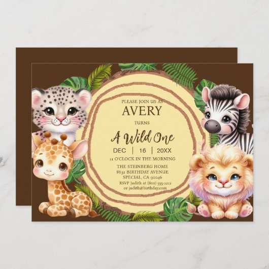 Invitations d'anniversaire d'un garçon sauvage (Devant / Derrière)