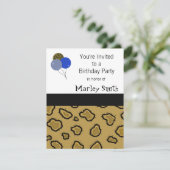 Invitations d'anniversaire Empreinte de léopard (Debout devant)