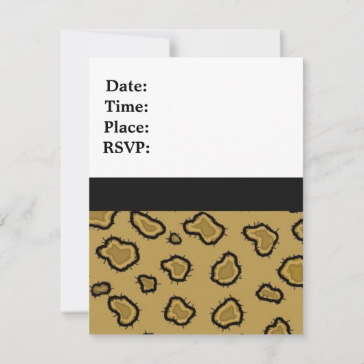 Invitations d'anniversaire Empreinte de léopard (Dos)