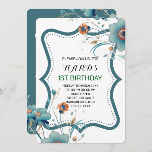 Invitations d'Anniversaire Fairy, , Invitat numéri (Devant / Derrière)