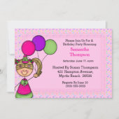 Invitations d'anniversaire fille d'anniversaire (Devant)