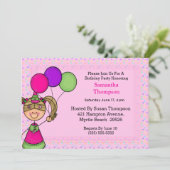 Invitations d'anniversaire fille d'anniversaire (Debout devant)