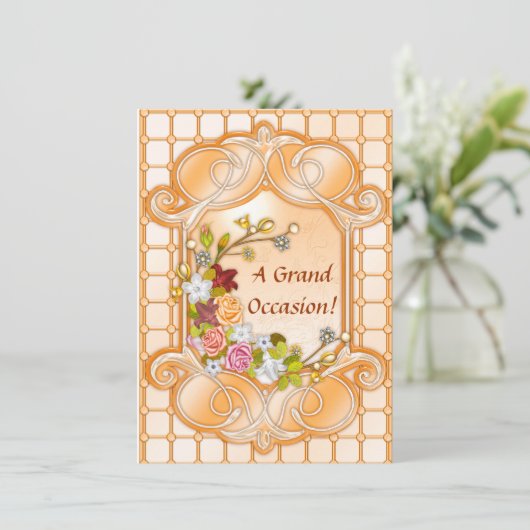 Invitations d'anniversaire florales Annonces (Debout devant)