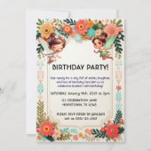 Invitations d'anniversaire florales de fées enchan (Devant)