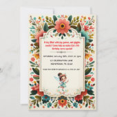 Invitations d'anniversaire florales de fées enchan (Devant)