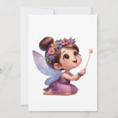 Invitations d'anniversaire florales de fées enchan (Dos)