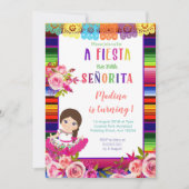 Invitations d'anniversaire florales mexicaines (Devant)