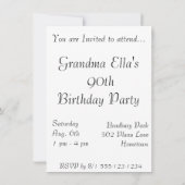 Invitations d'anniversaire florales roses (Dos)