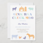 invitations d'anniversaire garçon, fête de la ferm (Devant)